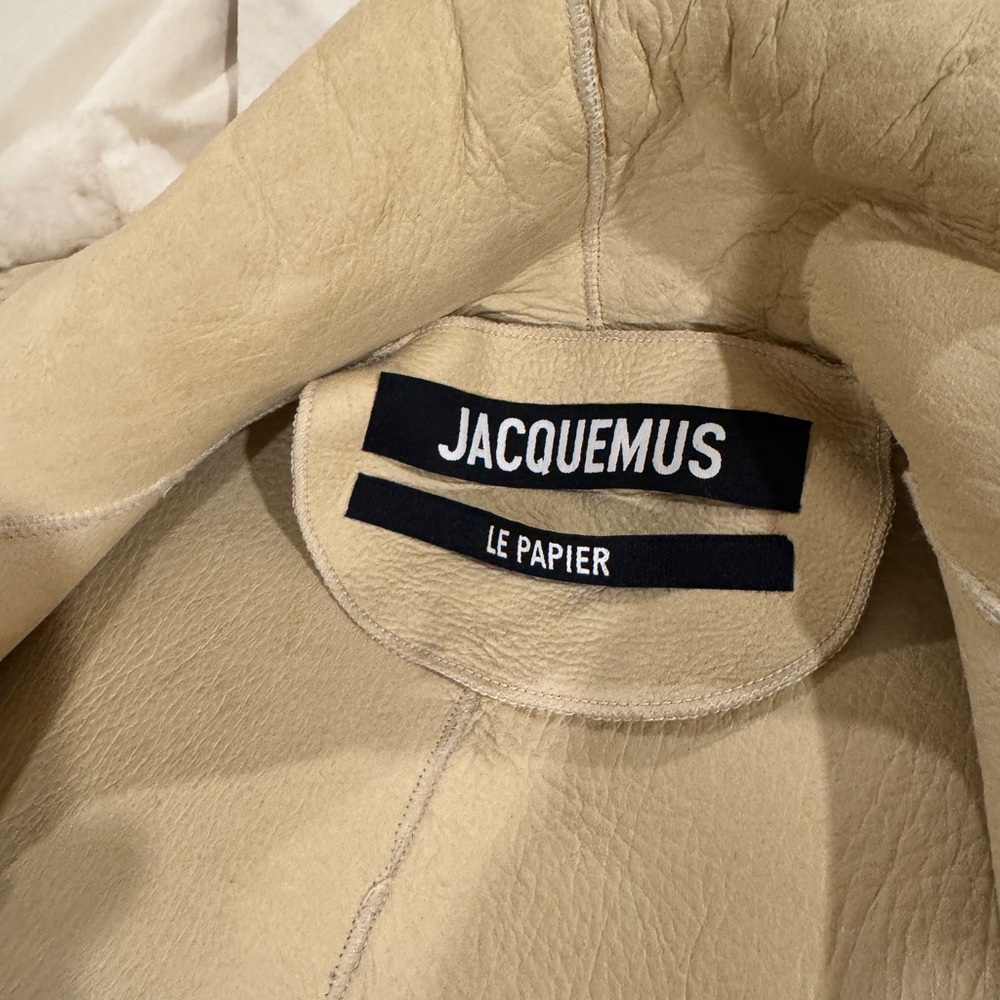 Jacquemus Off-White Le Papier 'Le Manteau Pastre' Shearling Coat XS - Picture 7 of 9